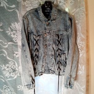 Forever 21 Men's Jean Jacket w Shoestring like Pockets Sz S